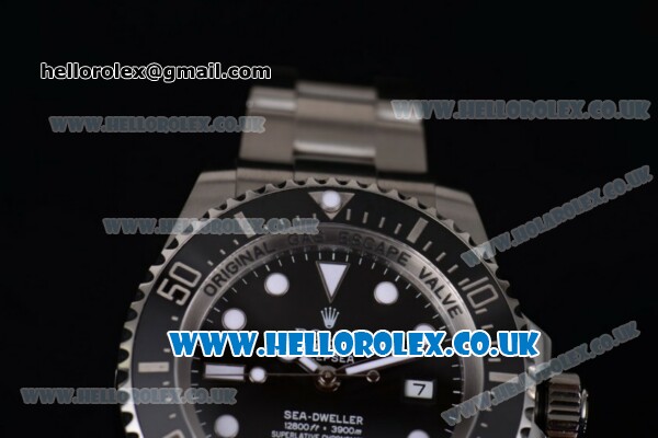 Rolex Sea-Dweller Deepsea Clone Rolex 3135 Automatic Stainless Steel Case/Bracelet with Black Dial and Dot Markers - 1:1 Original - Click Image to Close